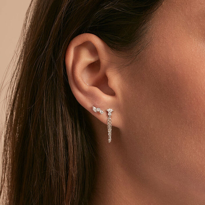Piercing créole AMAS - Cristal / Argenté - Piercings  | Agatha
