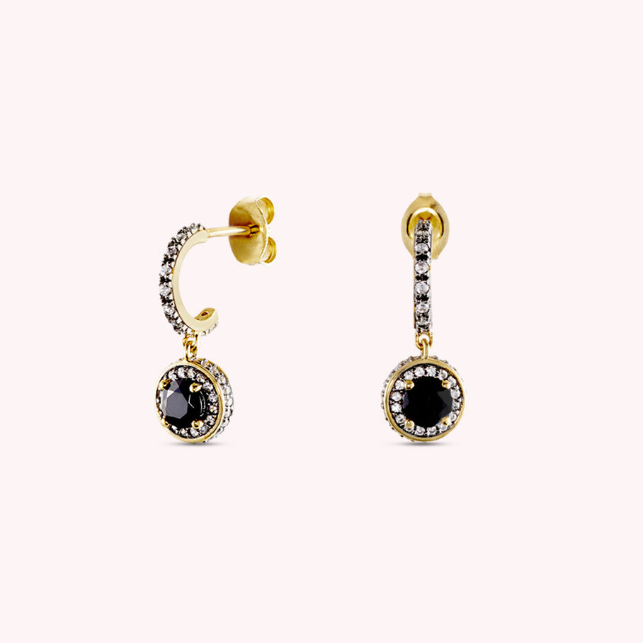 Créoles IMPERIAL - Noir / Doré - Boucles d'oreilles  | Agatha
