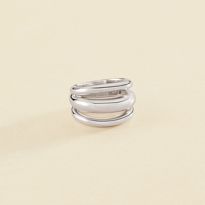 Bague large TRIJONC - Argenté - Bagues  | Agatha