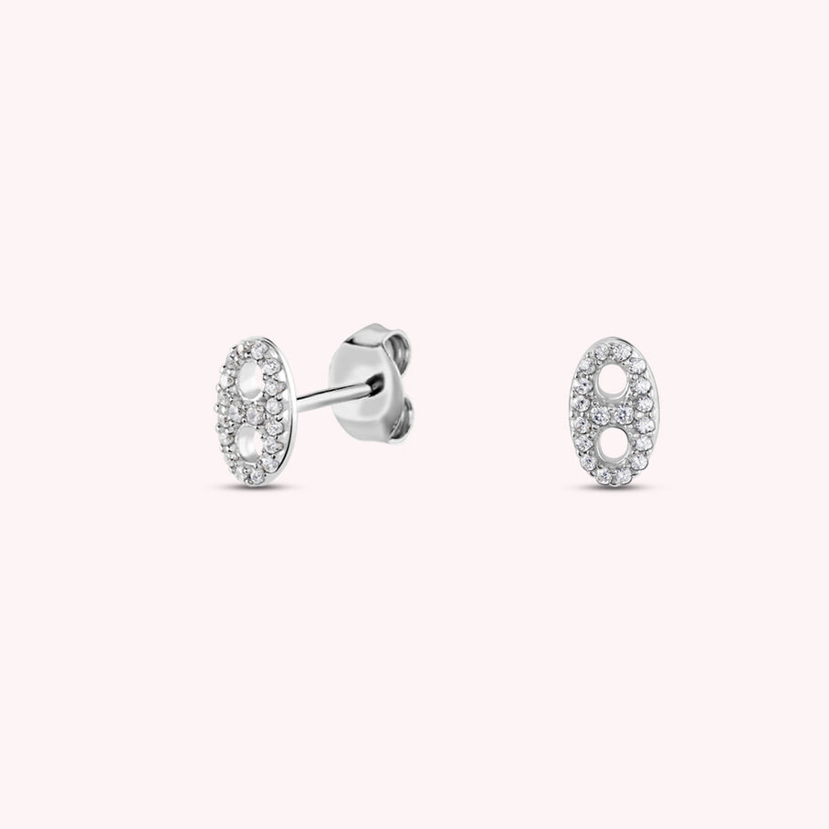 Boucles d'oreilles puces ETREINTE - Cristal / Argenté - Boucles d'oreilles puces  | Agatha