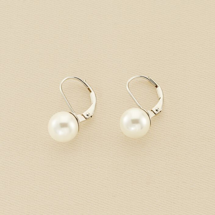Boucles d'oreilles pendantes PEARLY - Perle / Argenté - Boucles d'oreilles  | Agatha