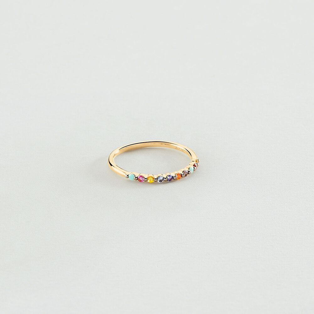 Bague fine BELOVED - Multicolore / Doré - Bagues  | Agatha