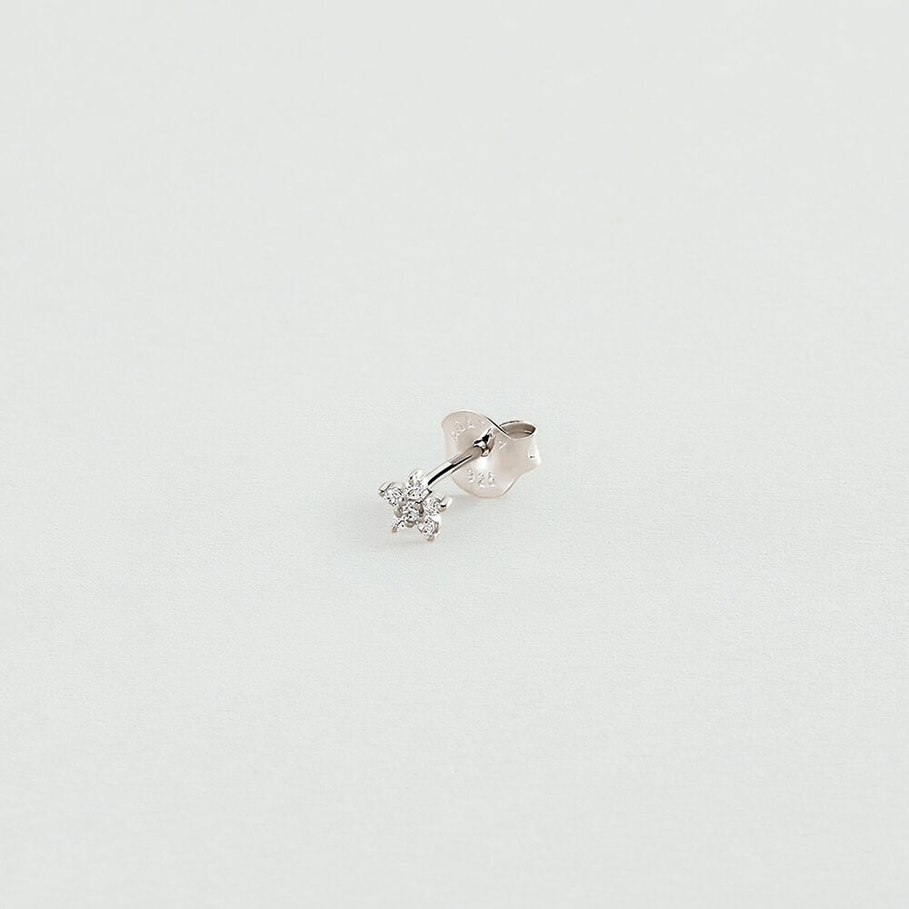 Puce &agrave; l'unit&eacute; EAR4FLOR6 - Cristal / Argent&eacute; - Boucles d'oreilles  | Agatha