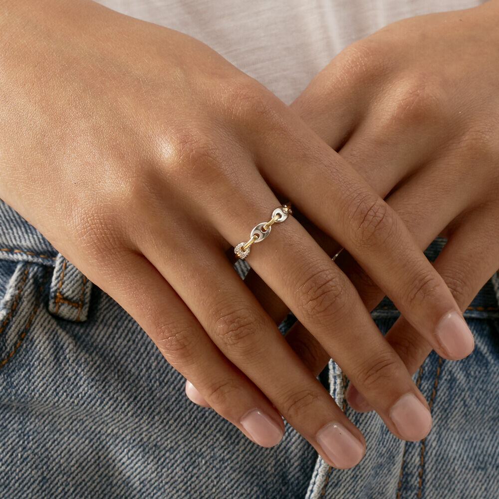 Bague fine ETREINTE - Argenté / Doré - Bagues  | Agatha