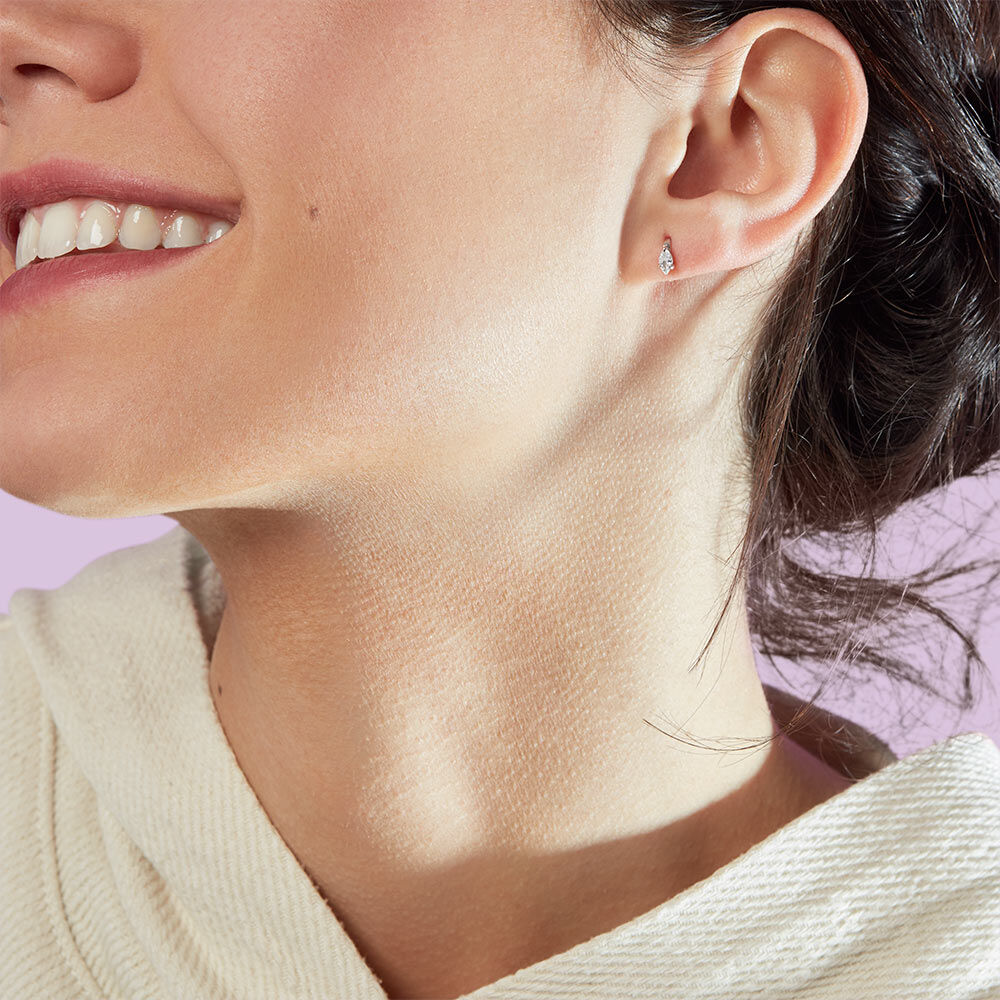 Piercing ear cuff SNAKY - Cristal / Argenté - Outlet  | Agatha