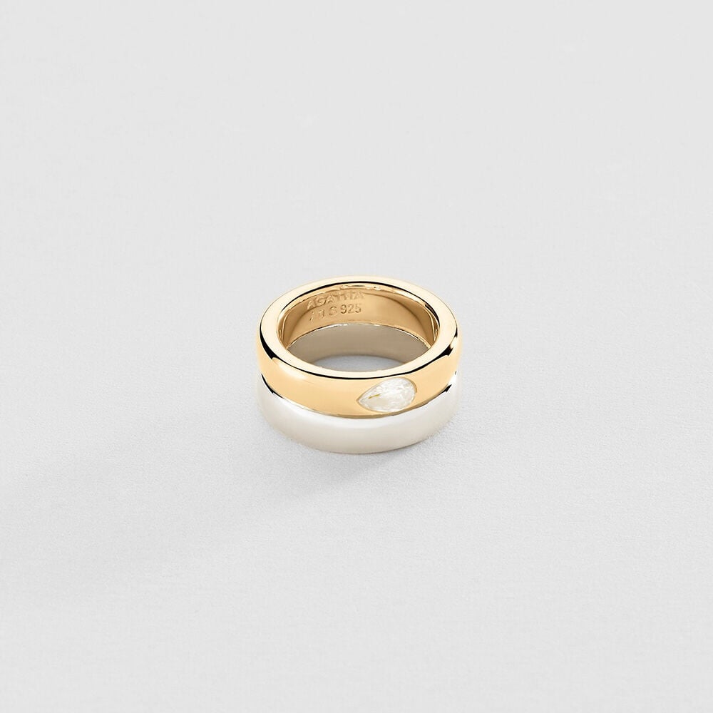 Bague large DUA - Argent&eacute; / Dor&eacute; - Bagues fantaisie  | Agatha