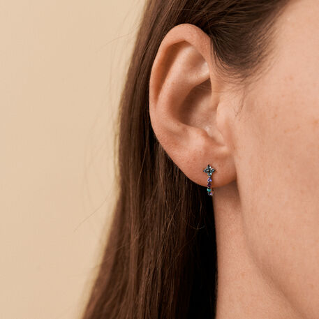 Créoles BELOVED - Multicolore / Argenté - Boucles d'oreilles  | Agatha