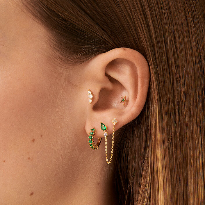 Piercing créole RADIANTE - Vert - Piercings  | Agatha