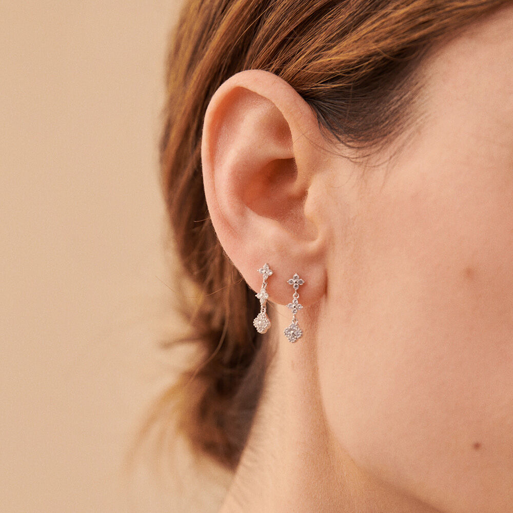 Boucles d'oreilles pendantes BELOVED - Cristal / Doré