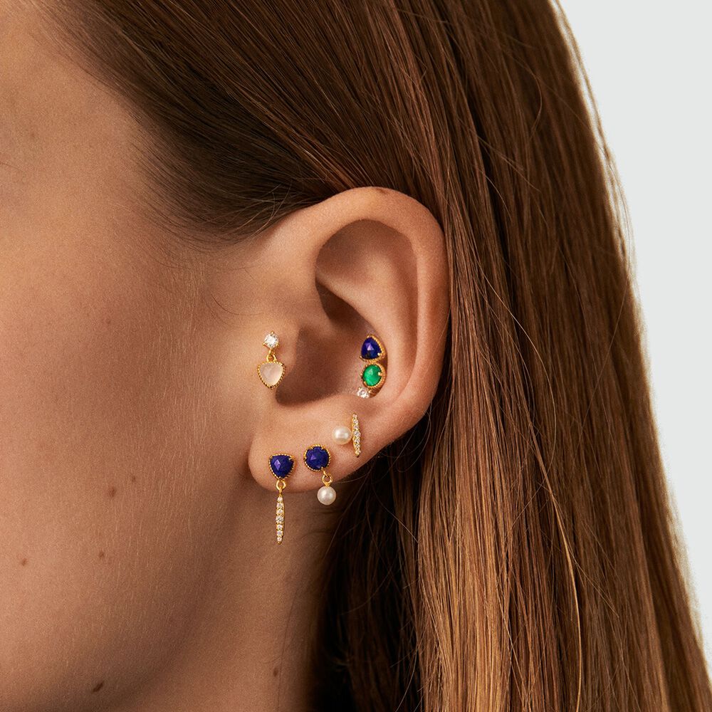 Piercing puce PRECIEUX - Bleu Lapis - Piercings  | Agatha