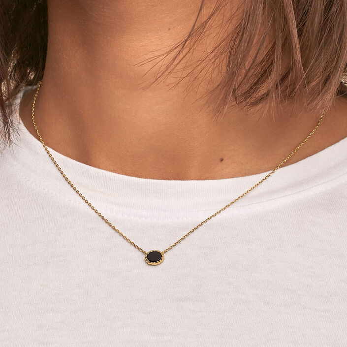 Collier ras du cou ATMA - Onyx/ vert - Colliers  | Agatha