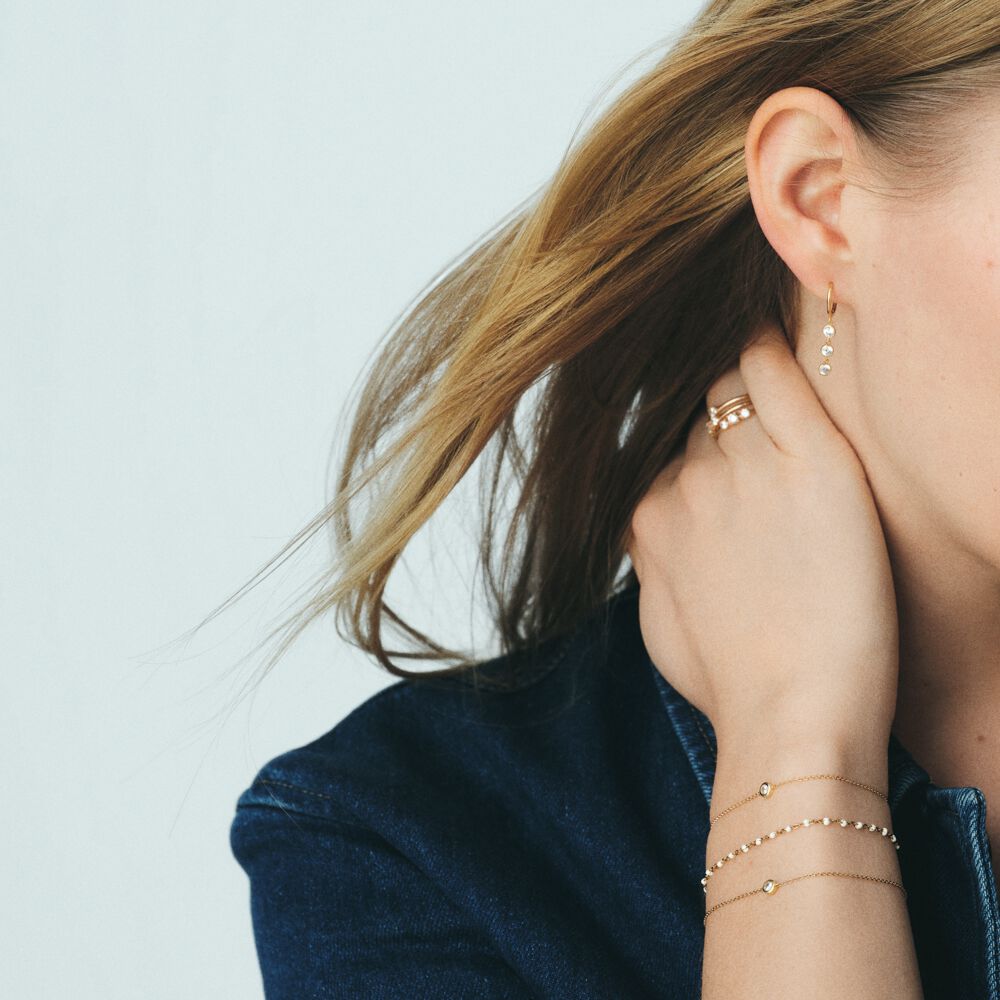 Bracelet souple BRILLANT - Cristal / Dor&eacute; - Bracelets fantaisie  | Agatha