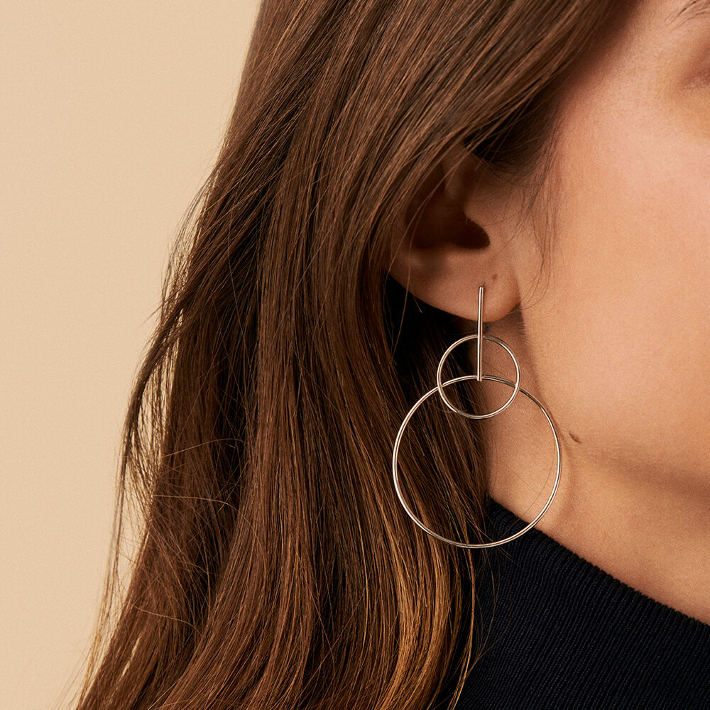 Boucles d'oreilles pendantes CASSINI - Argenté - Boucles d'oreilles cercle  | Agatha
