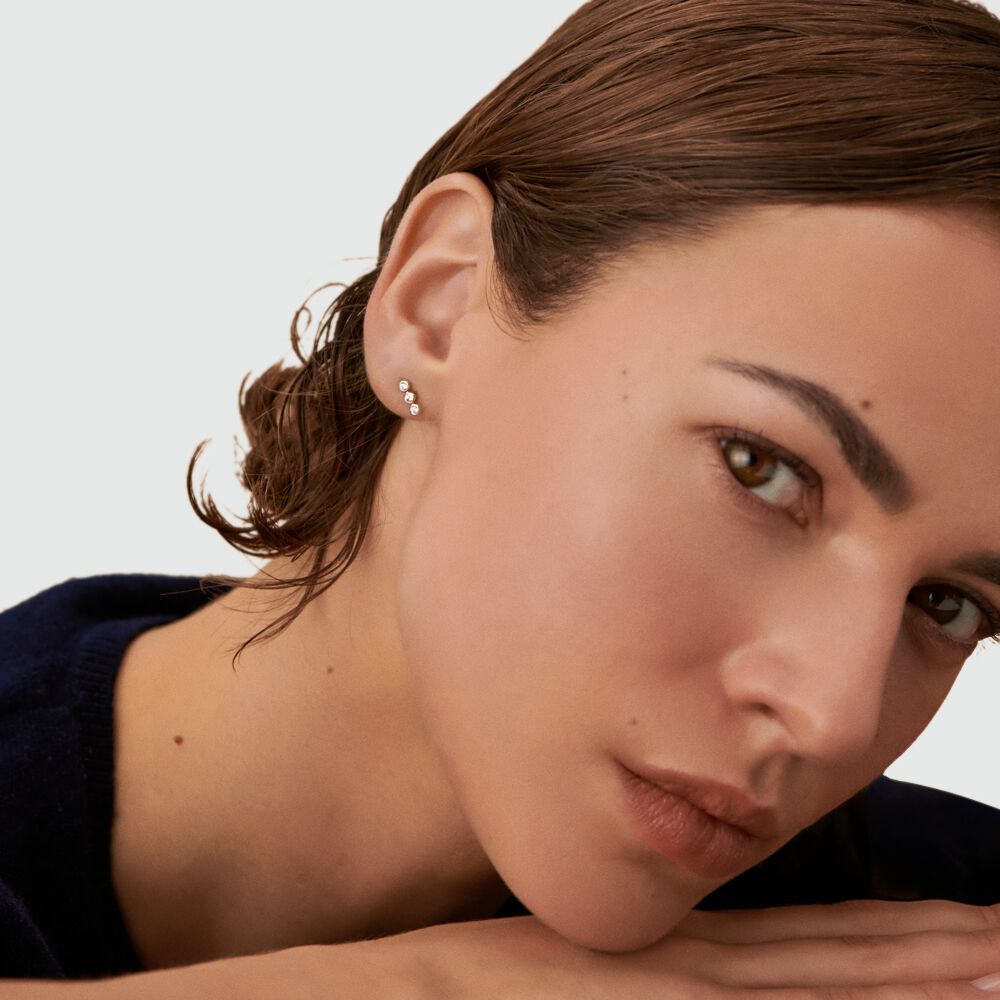Piercing puce LEINA - Cristal / Argenté - Piercings  | Agatha