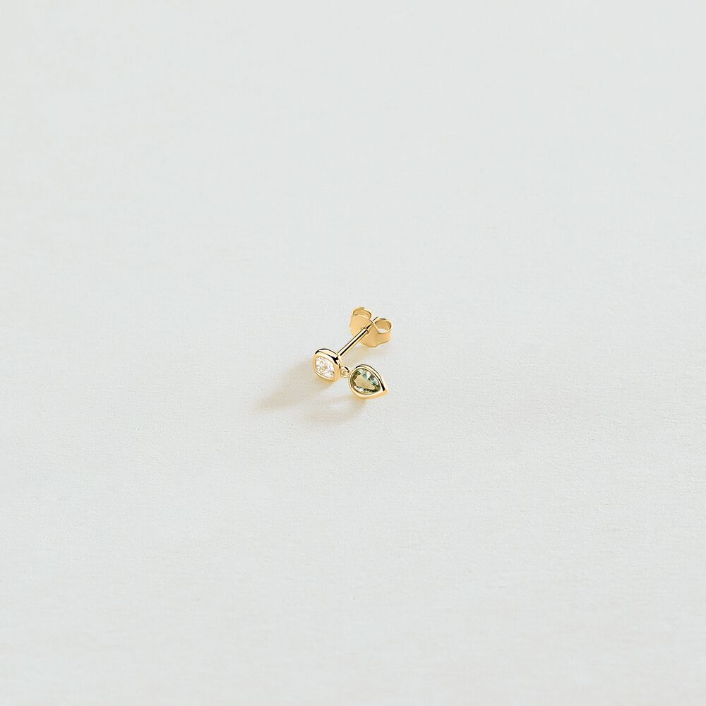 Piercing puce LILA - Vert d eau / doré - Piercings  | Agatha