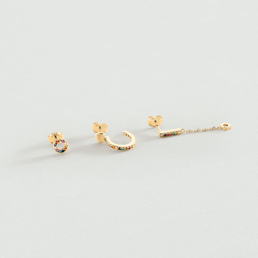 Piercing puce RAINBOW - Multicolore / Doré - Fête des mères  | Agatha