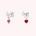 Boucles d'oreilles puces LOVESCOT - Rouge / Argenté - Boucles d'oreilles puces  | Agatha