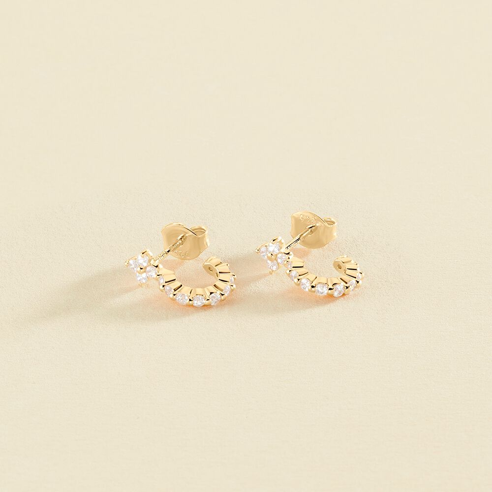 Créoles BELOVED - Cristal / Doré - Boucles d'oreilles  | Agatha