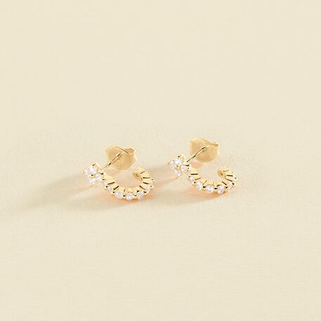 Créoles BELOVED - Cristal / Doré - Boucles d'oreilles  | Agatha