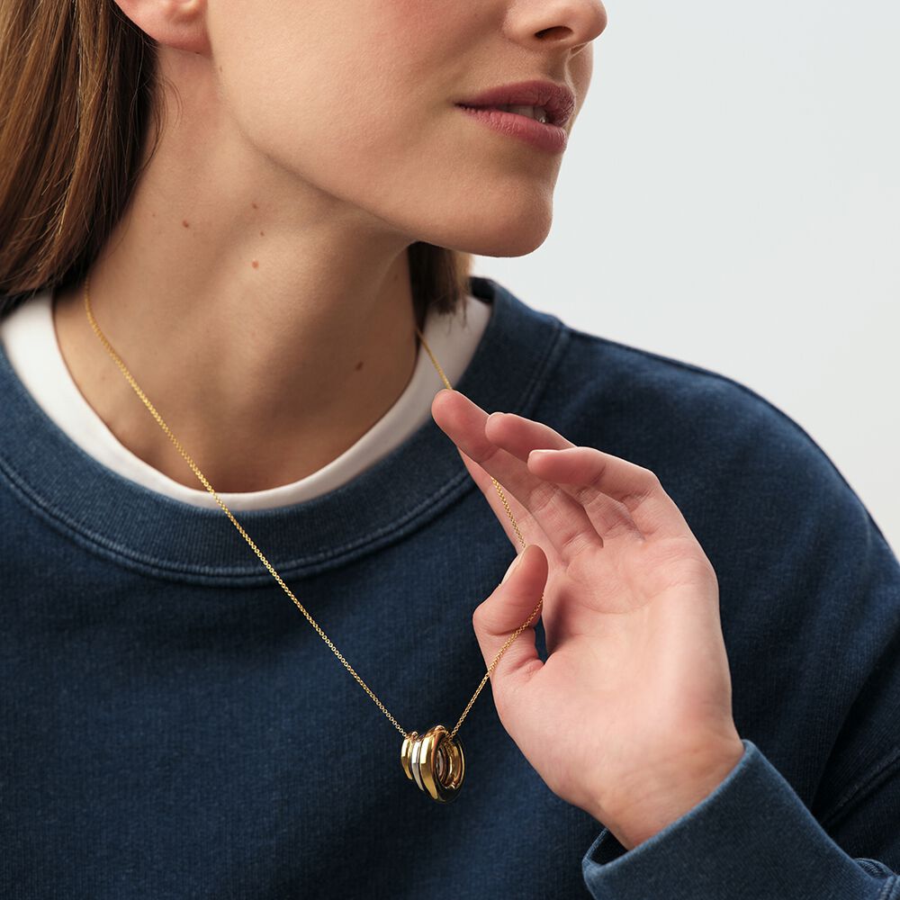 Collier mi-long TRIJONC - Dor&eacute; / Argent&eacute; - Colliers fantaisie  | Agatha