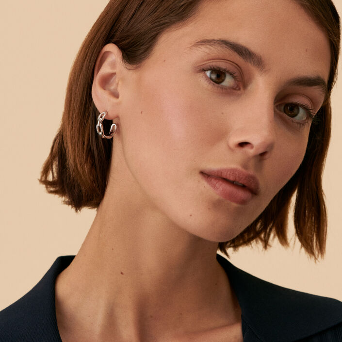 Créoles CHAIN - Argenté - Boucles d'oreilles  | Agatha
