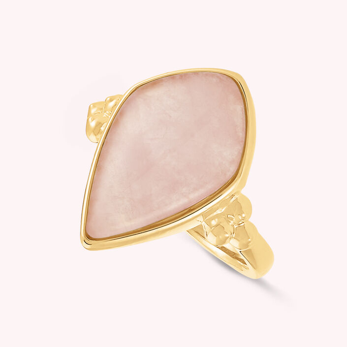 Bague fine MOON - Quartz Rose - Bagues  | Agatha