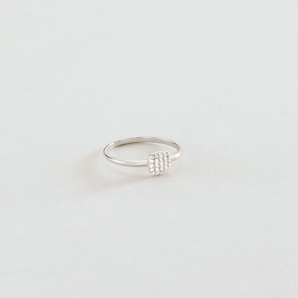 Bague fine GLORIA - Cristal / Argenté - Bagues avec pierre  | Agatha