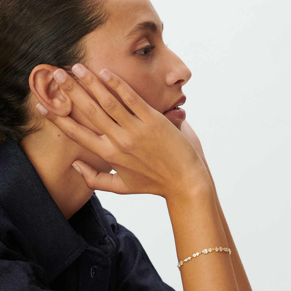 Bracelet souple CANDY - Cristal / Dor&eacute; - Bracelets souples  | Agatha