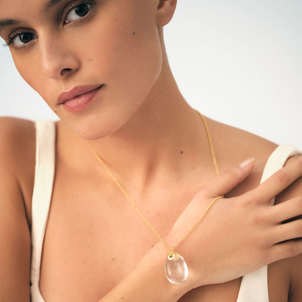 Sautoir ODYSSEE - Transparent / dor&eacute;  - Sautoir  | Agatha