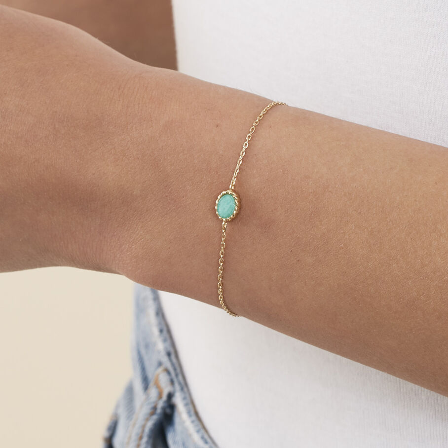 Bracelet souple ATMA - Amazonite/ jaune - Bracelets  | Agatha