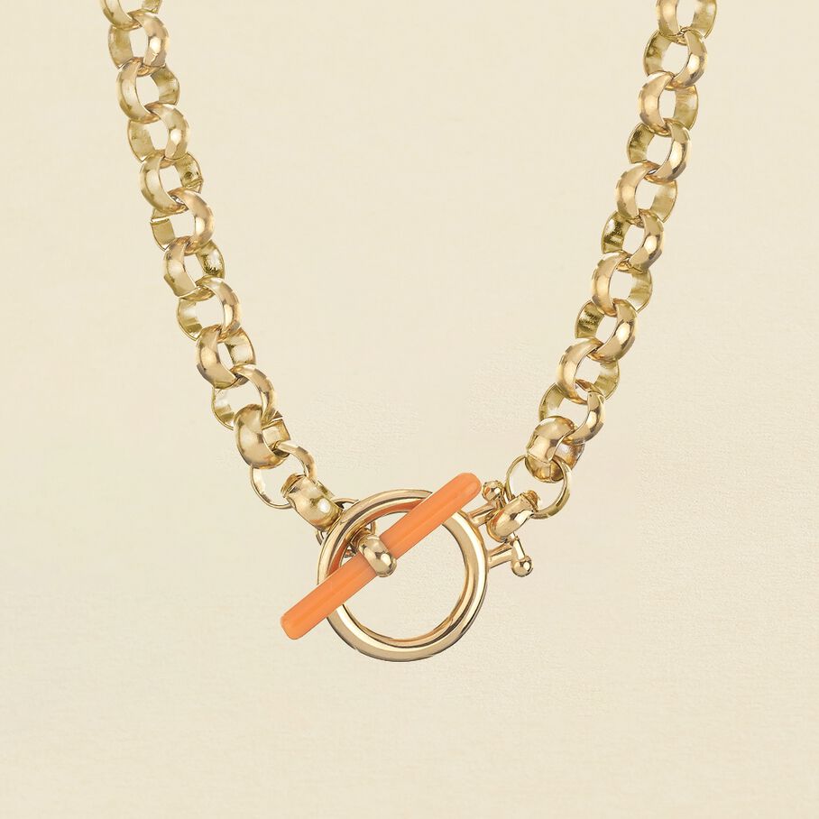 Collier ras du cou LENNON - Orange / Doré - Colliers  | Agatha