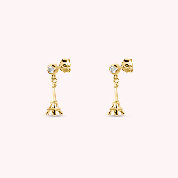 Boucles d'oreilles pendantes TOWER - Doré - Boucles d'oreilles  | Agatha