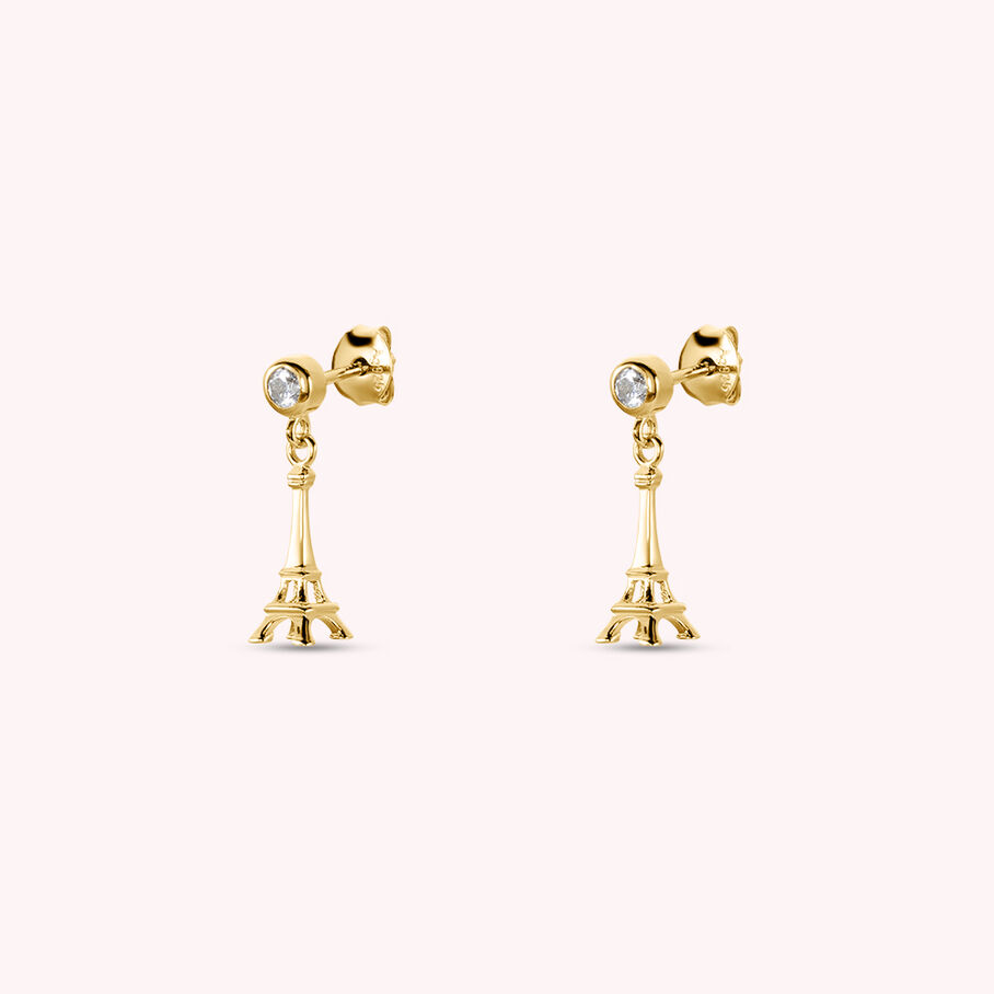 Boucles d'oreilles pendantes TOWER - Doré - Boucles d'oreilles  | Agatha