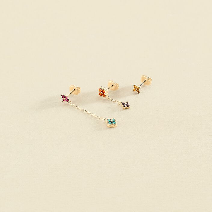 Piercing puce MIX& MATCH - Multicolore / Doré - Piercings  | Agatha