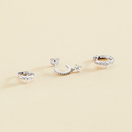 Piercing créole BELOVED - Cristal / Argenté - Piercings  | Agatha