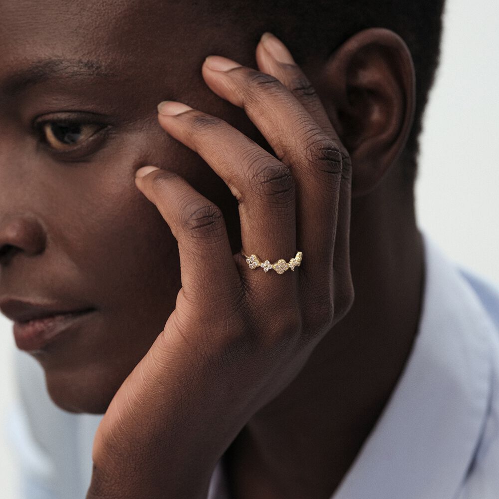 Bague fine BELOVED - Cristal / Dor&eacute; - Bagues avec pierre  | Agatha