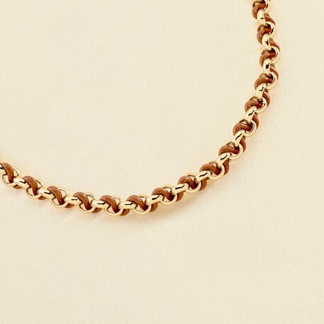 Collier mi-long TWIGGY - Doré / Camel - Colliers  | Agatha