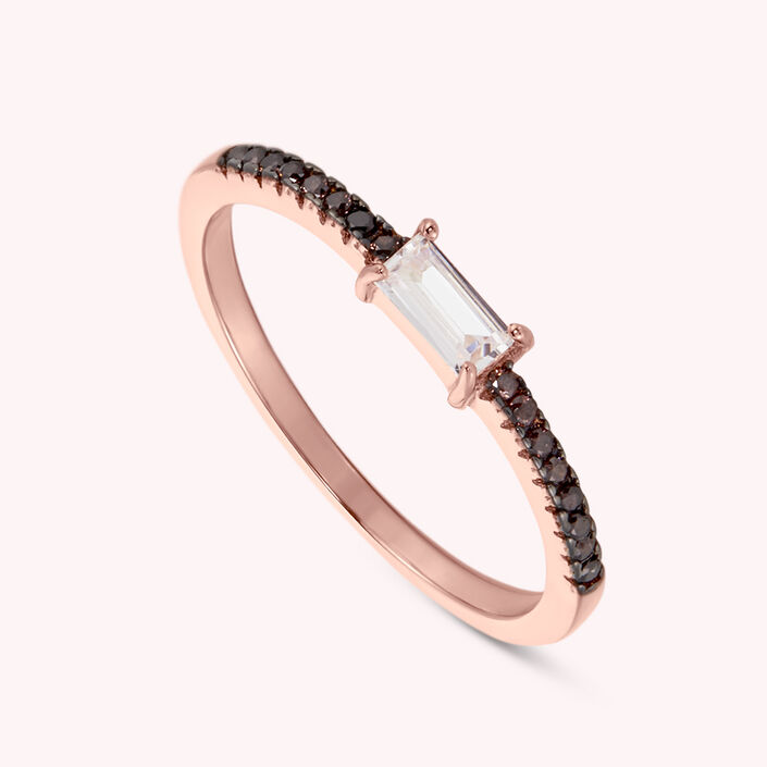 Bague fine EDITH - Cristal / Rose - Bagues  | Agatha