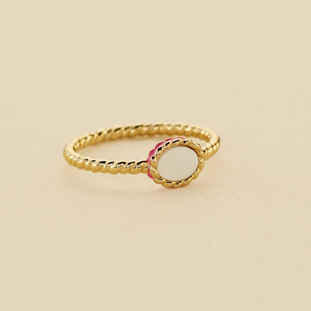 Bague fine ATMA Nacre rose 02290030 642 56 Agatha