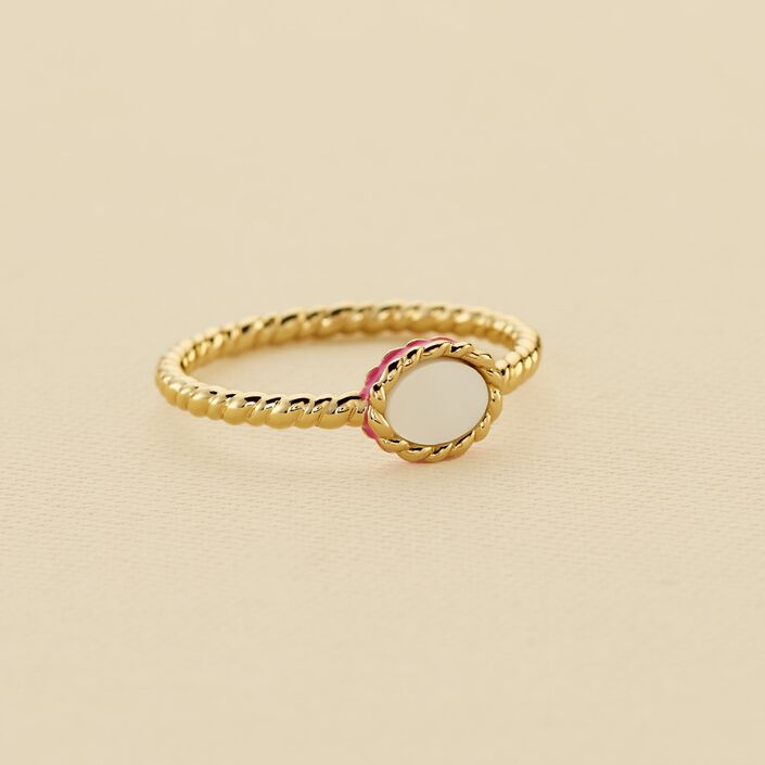 Bague fine ATMA - Nacre /rose - Bagues  | Agatha