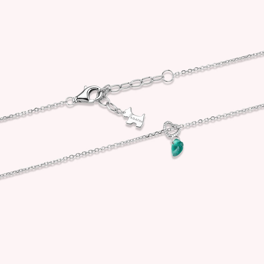 Collier ras du cou BEGUIN - Vert / Argenté - Colliers  | Agatha