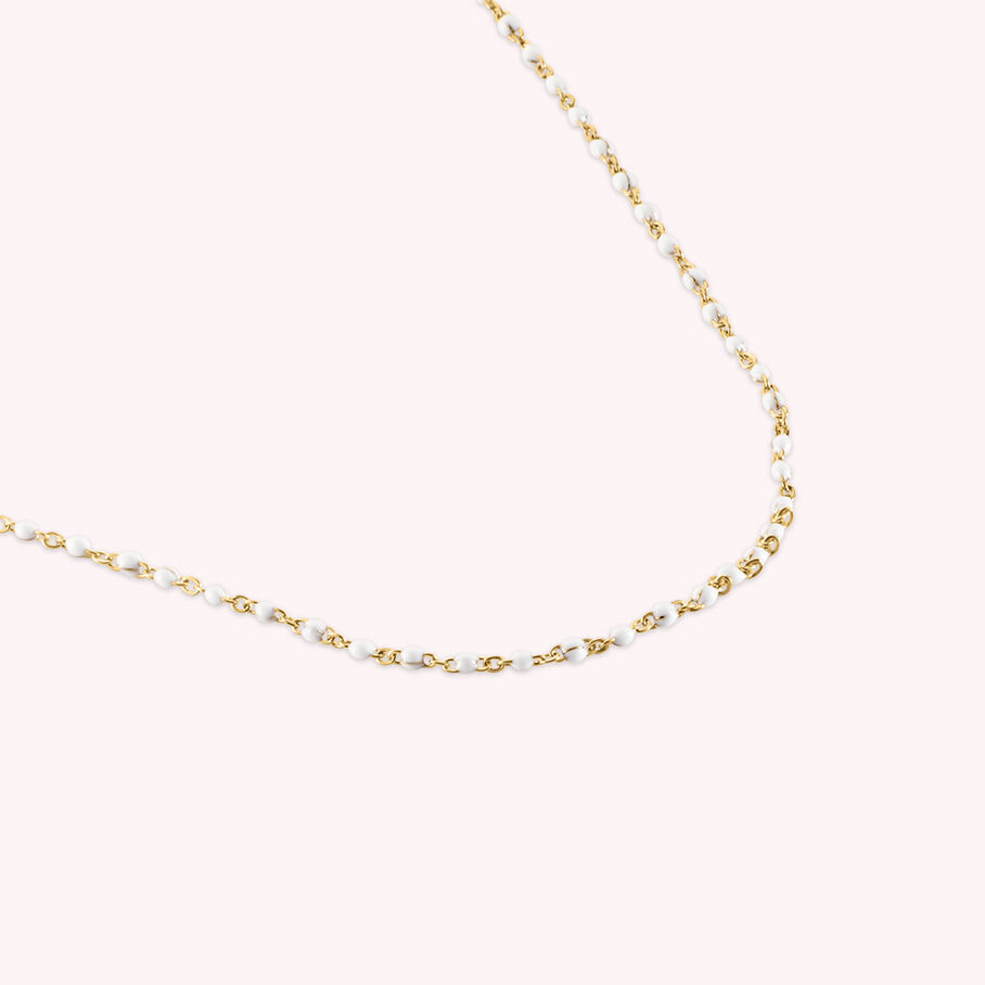 Collier mi-long SMARTY - Blanc / Doré - Colliers  | Agatha