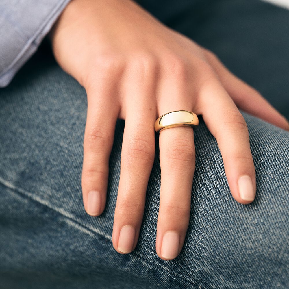 Bague large ALEXINE - Doré - Bagues fantaisie  | Agatha