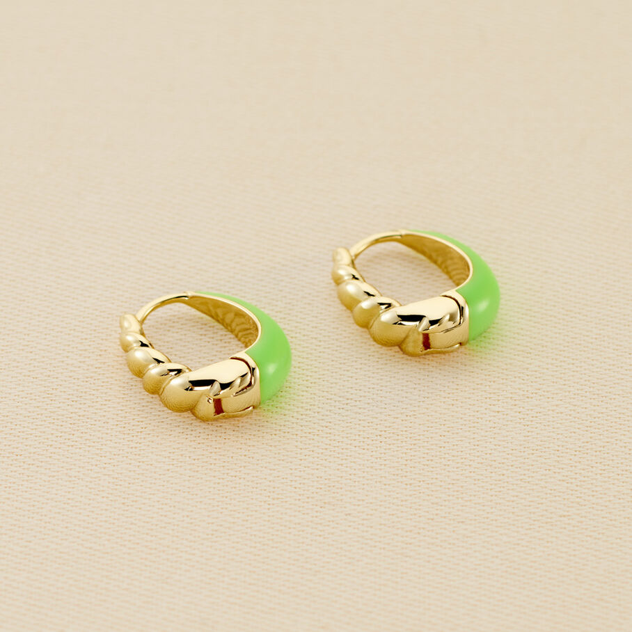 Créoles ATMA - Vert / Doré - Boucles d'oreilles  | Agatha
