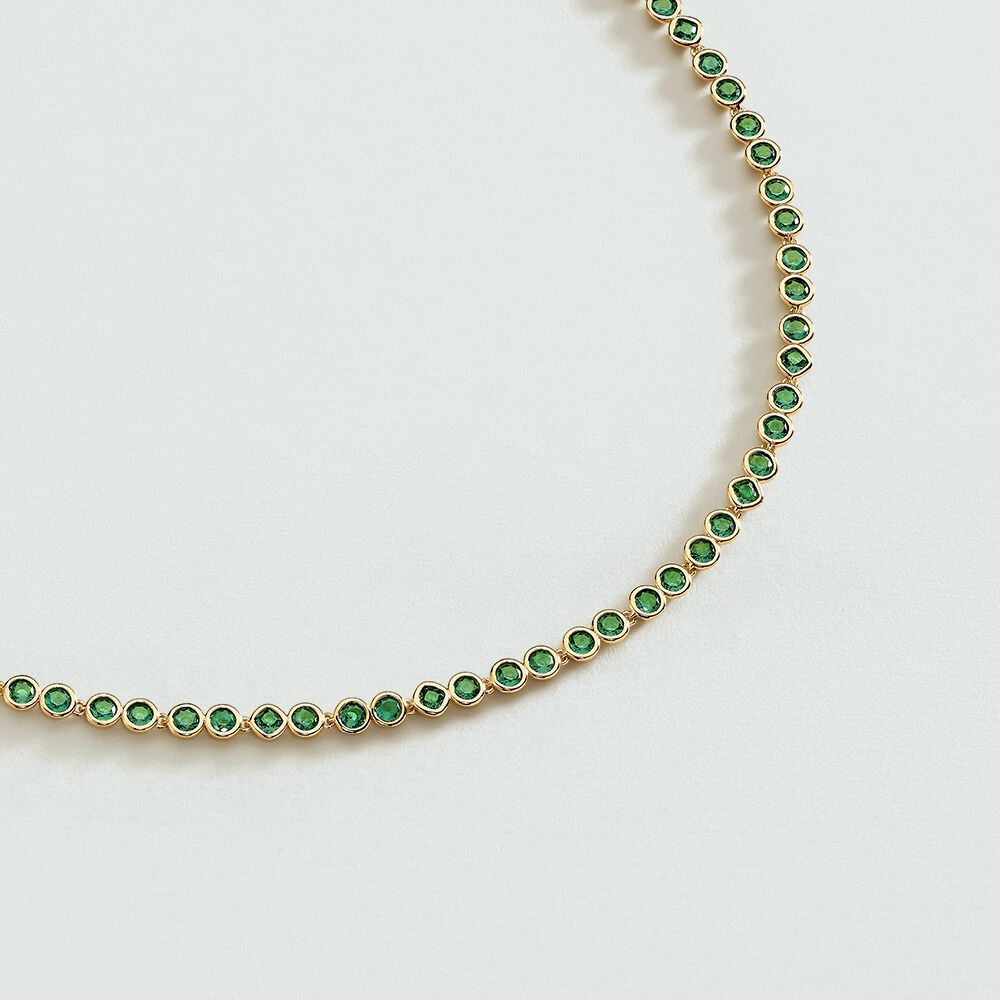 Collier ras du cou ADAMAS - Vert / Doré - Colliers fantaisie  | Agatha