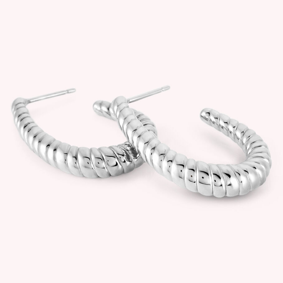 Créoles HARMONIE - Argenté - Boucles d'oreilles  | Agatha