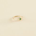 Bague fine LUCKY EYE - Vert / Doré - Bagues  | Agatha