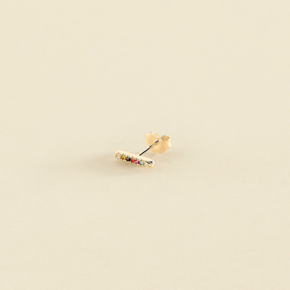 Piercing puce RAINBOW - Multicolore / Doré - Piercings  | Agatha
