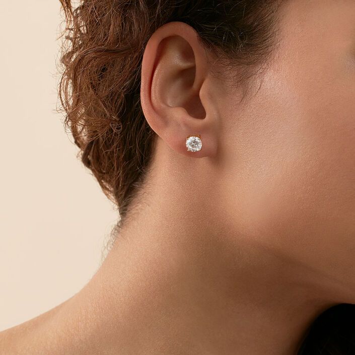 Boucles d'oreilles puces SOL - Cristal / Doré - Boucles d'oreilles puces  | Agatha