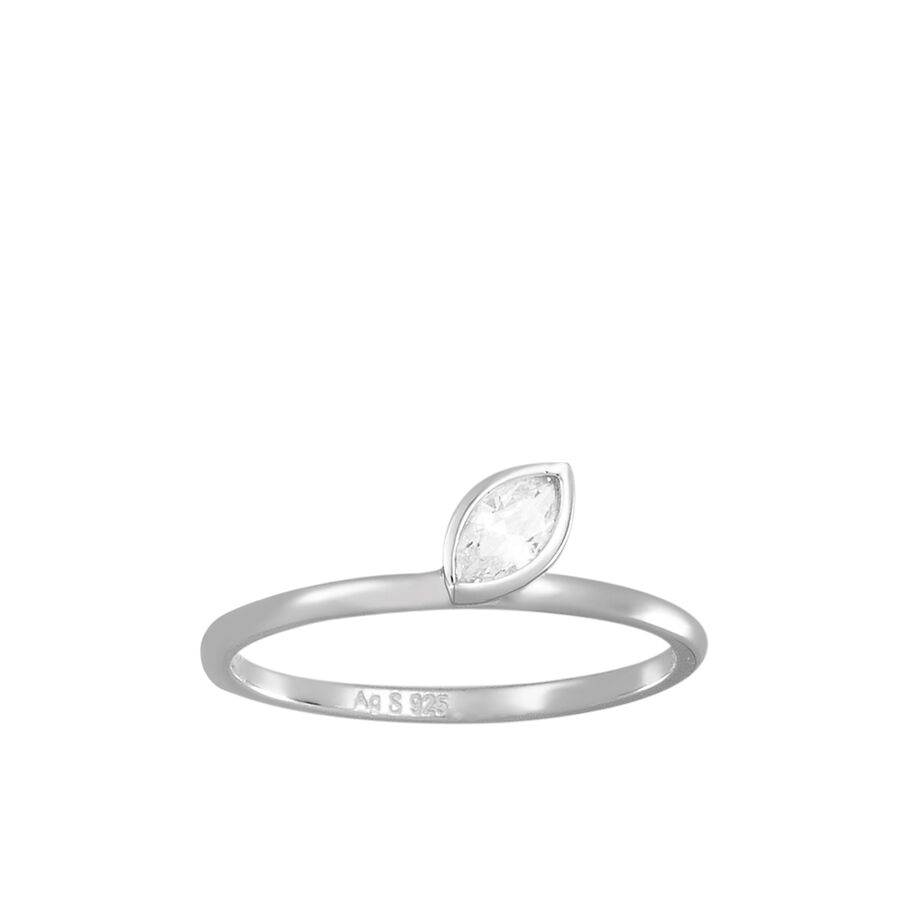 Bague fine LEAVES - Cristal / Argenté - Bagues  | Agatha
